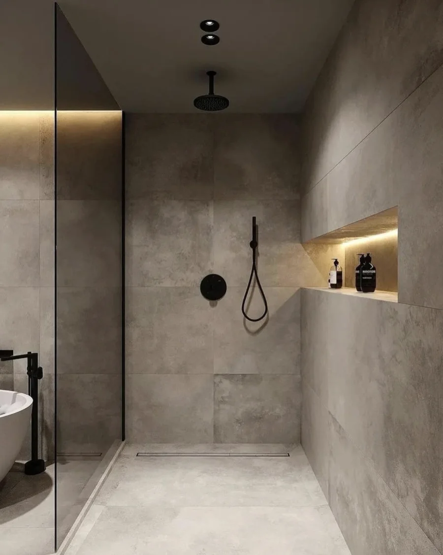 Concealed Shower Recessed Valve Round Rainfall Head Antalya