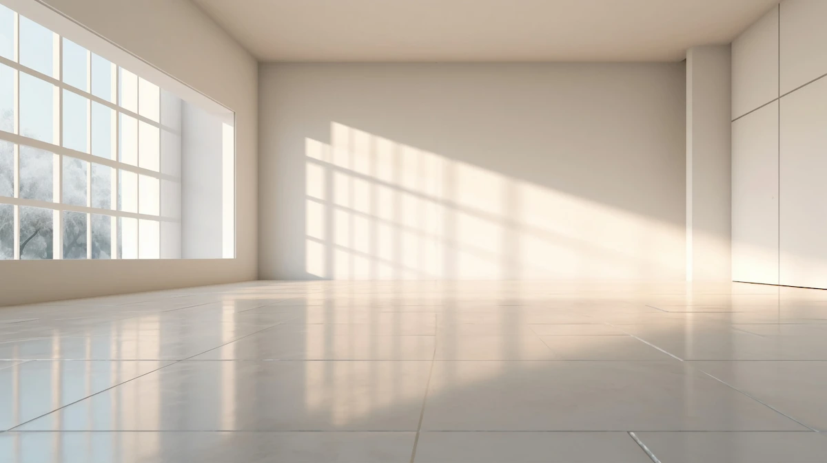 Işığı yansıtan aynalar ve açık renkli mobilyalar