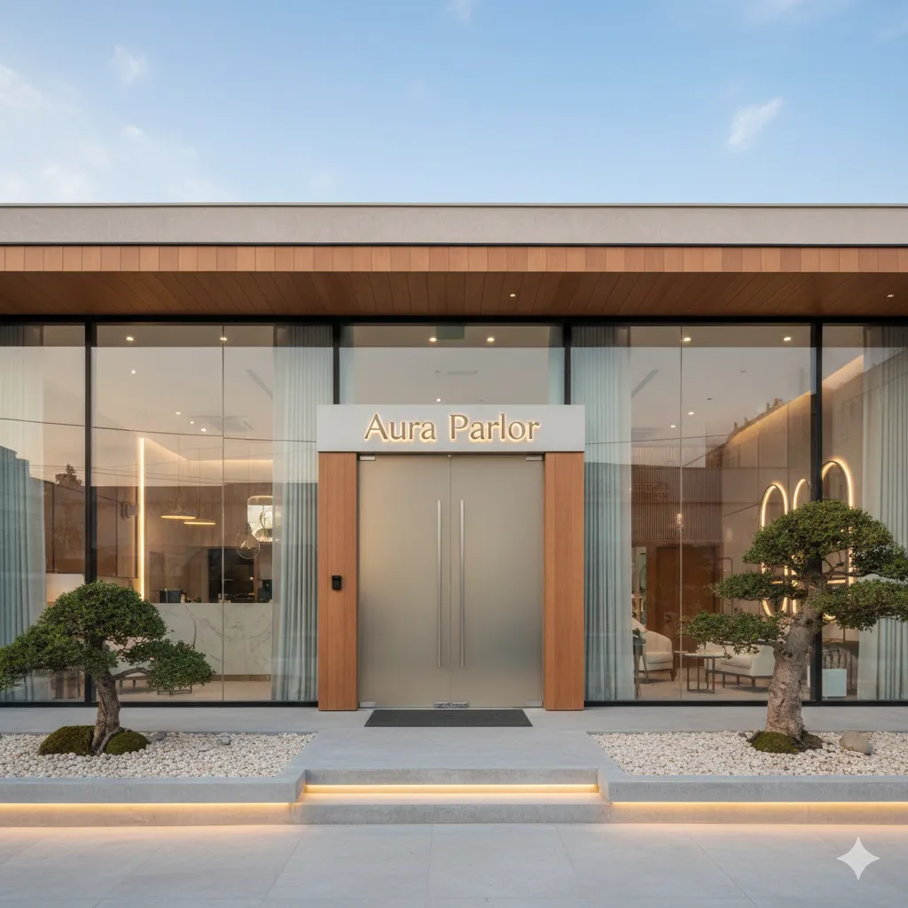 Внешний вид и вход Aura Parlor